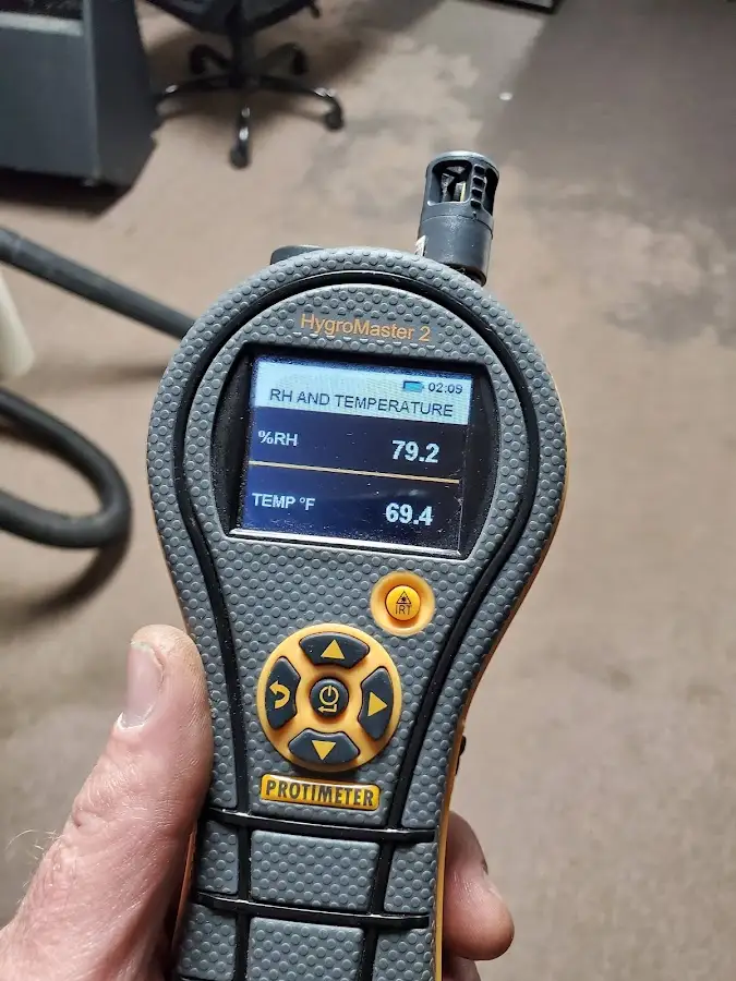 Moisture meter humidity assessment for Fire & Smoke Damage Restoration in Canton